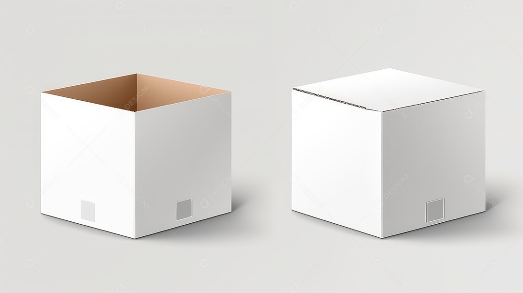 Maquete de caixa de papelão branca