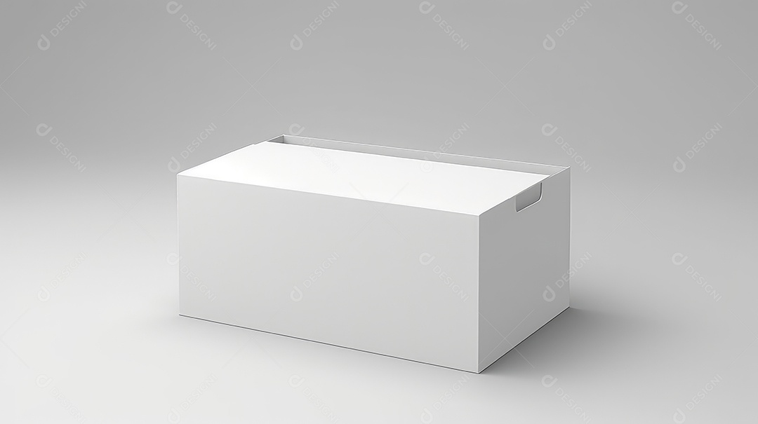 Maquete de caixa branca em branco sobre fundo branco