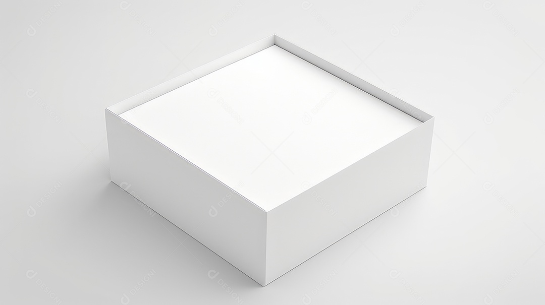 Maquete de caixa branca em branco sobre fundo branco