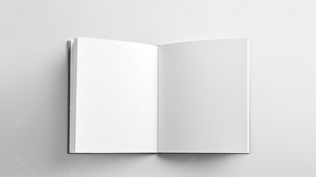 Maquete de livro em branco isolada em fundo branco