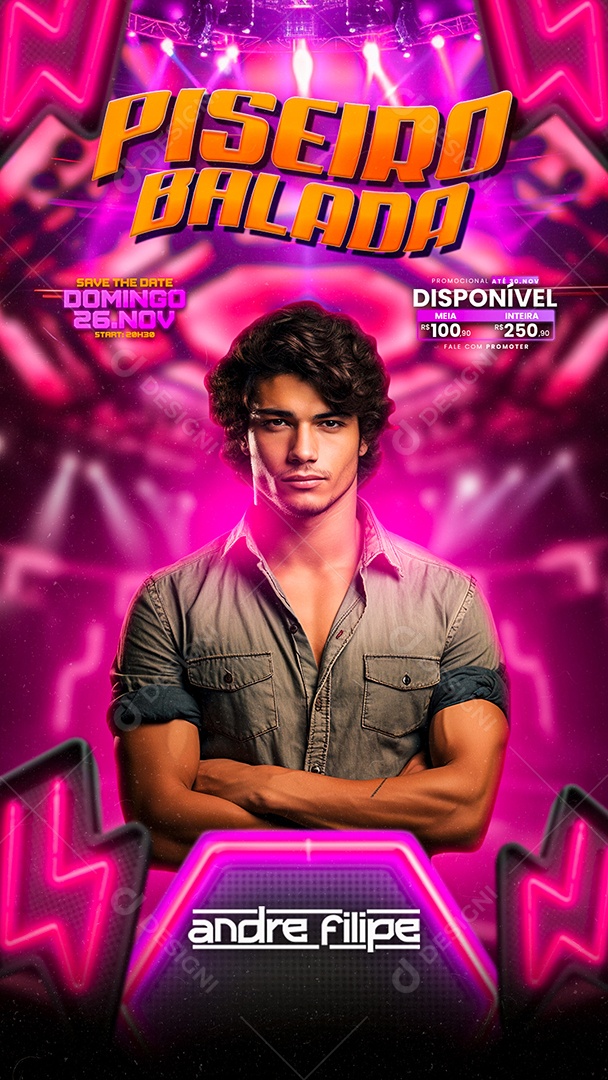 Story Flyer Piseiro Balada Andre Filipe Social Media PSD Editável
