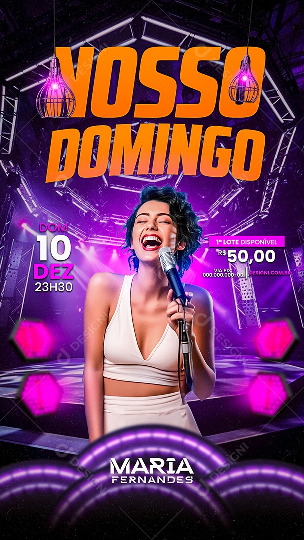 Story Flyer Nosso Domingo Maria Fernandes Social Media PSD Editável