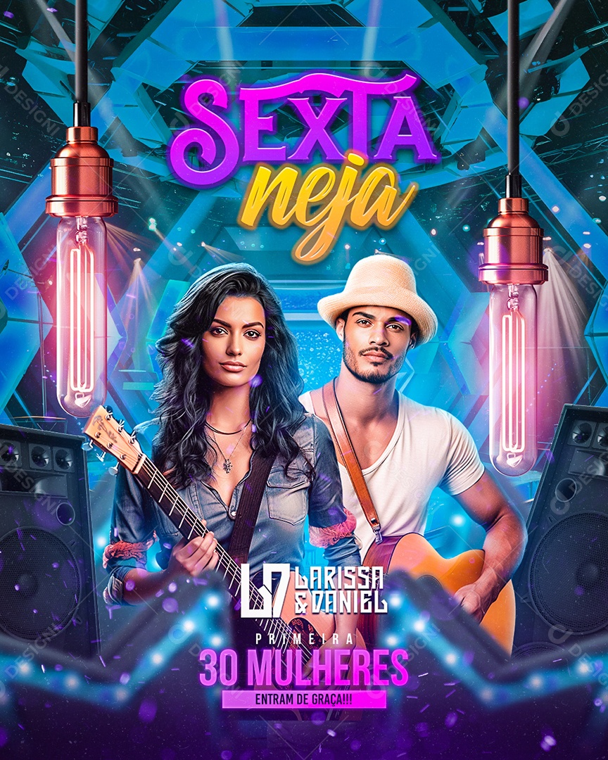 Flyer Sexta neja Larissa & Daniel Social Media PSD Editável