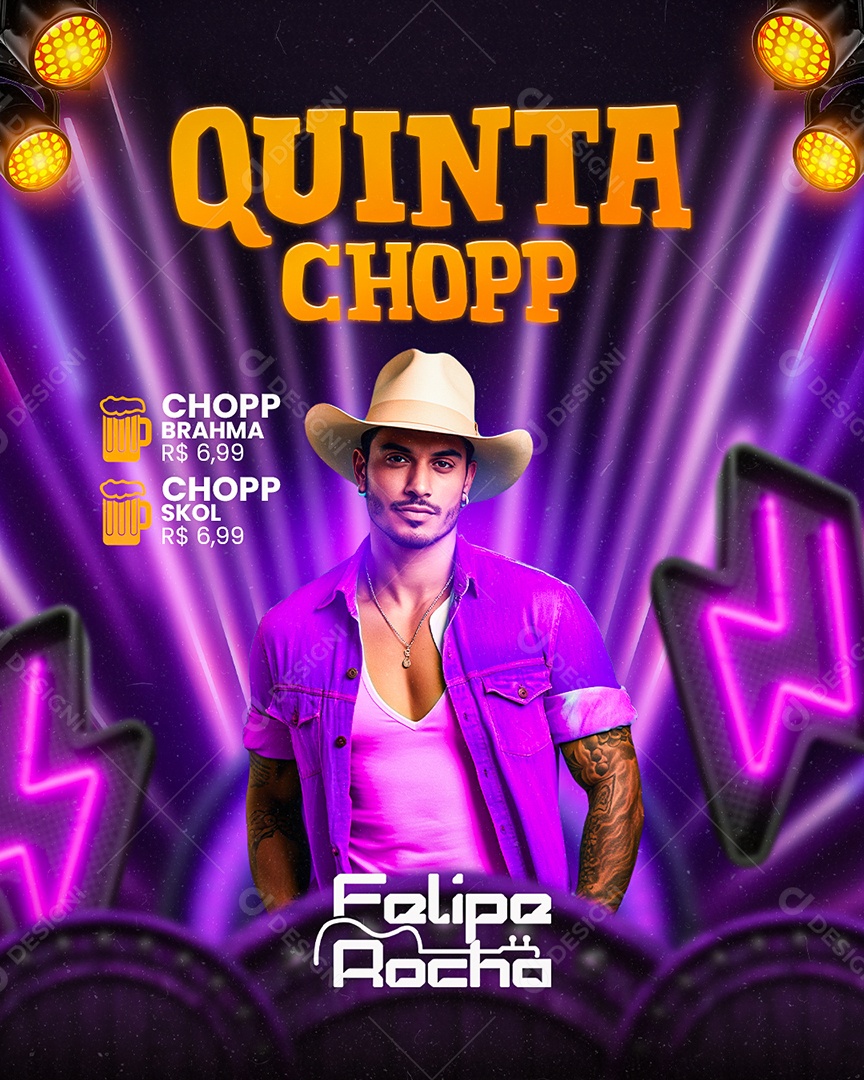 Flyer Quinta Chopp Felipe Rocha Social Media PSD Editável