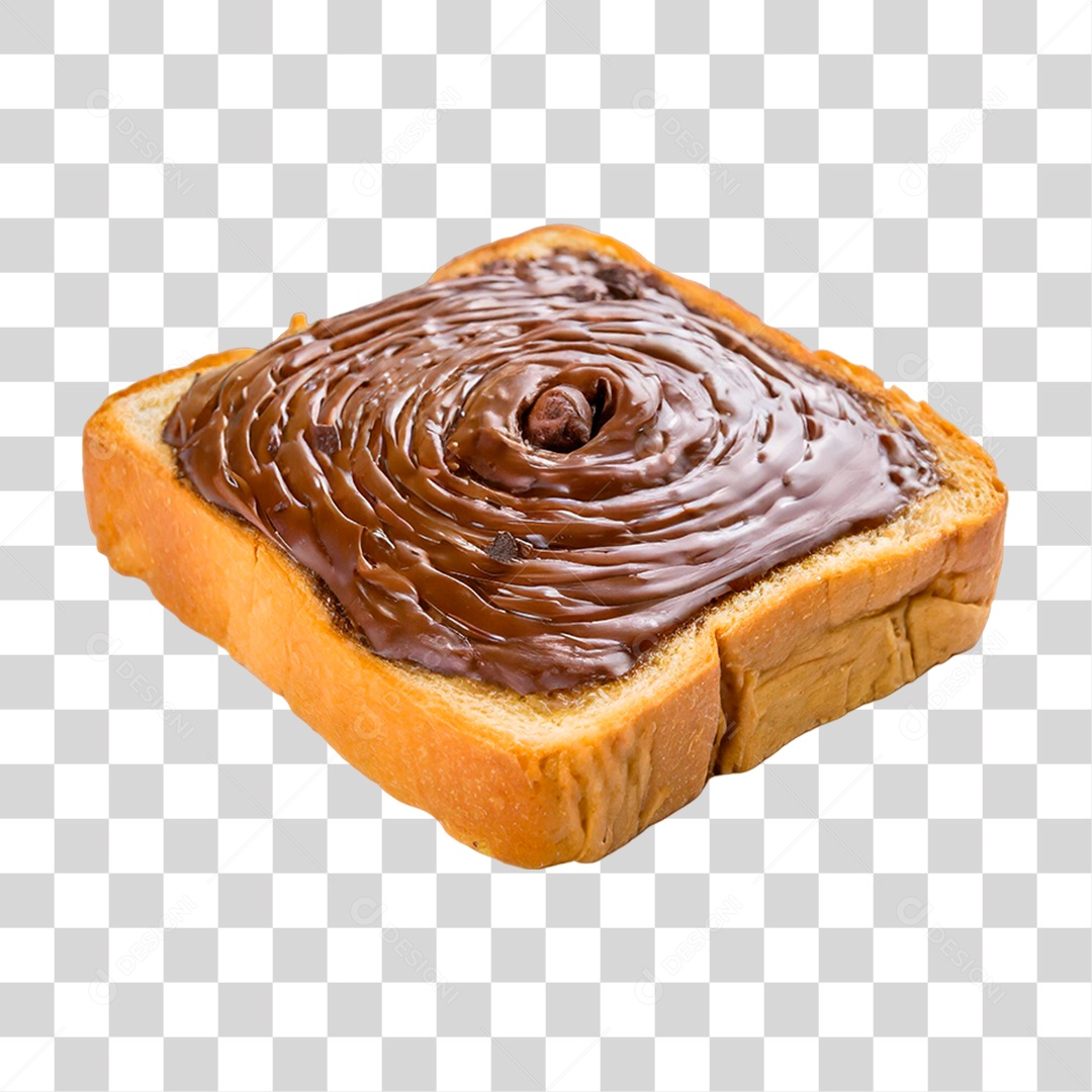 Fatia de Pão com Manteiga de Chocolate PNG Transparente