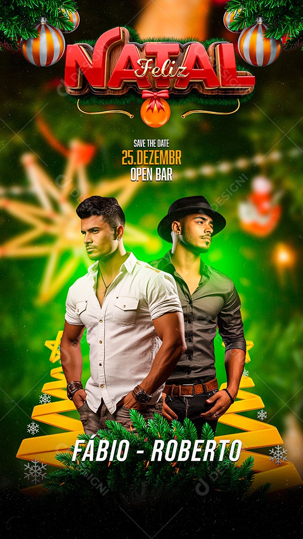 Story Flyer Feliz Natal Fábio Roberto Social Media PSD Editável