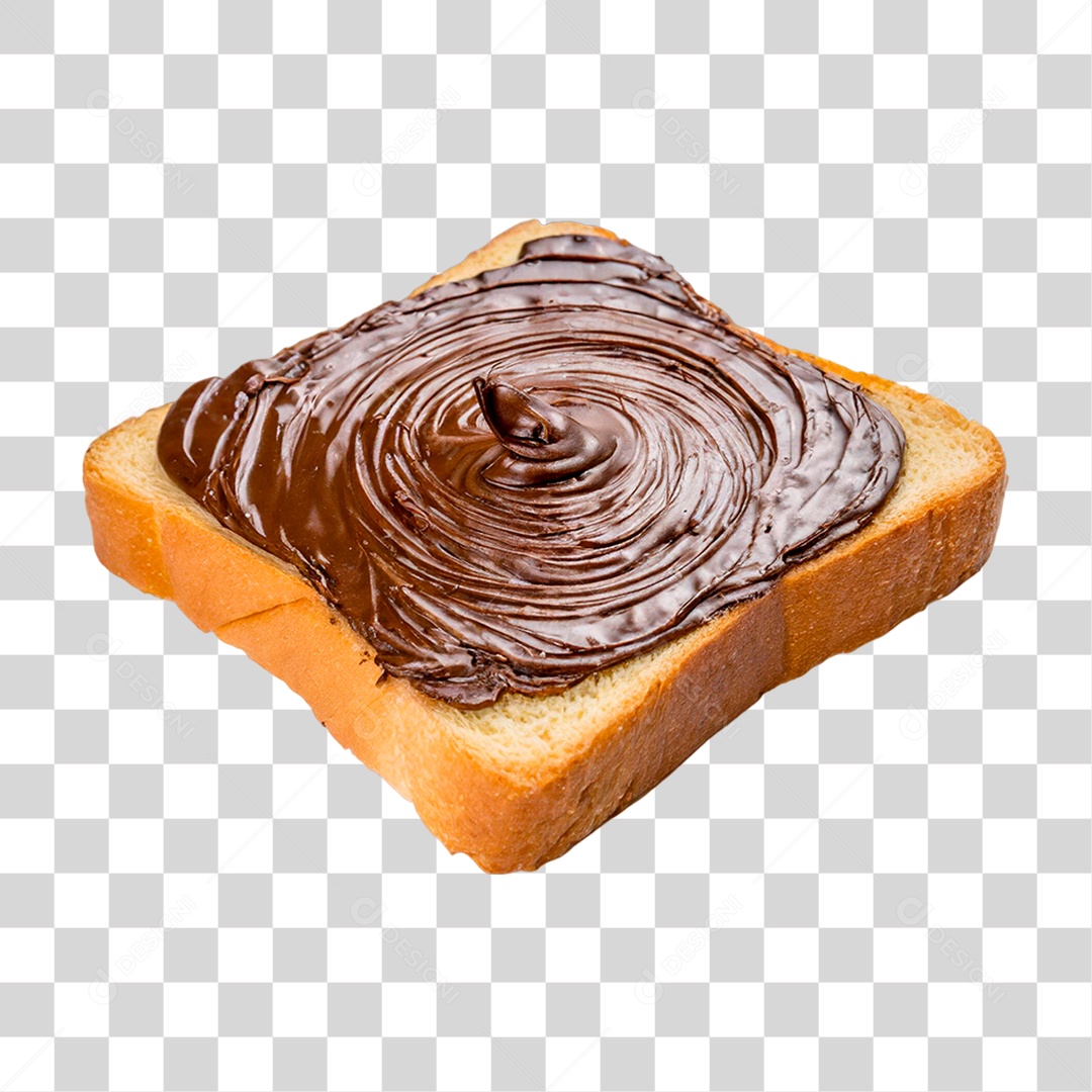 Fatia de Pão com Manteiga de Chocolate PNG Transparente