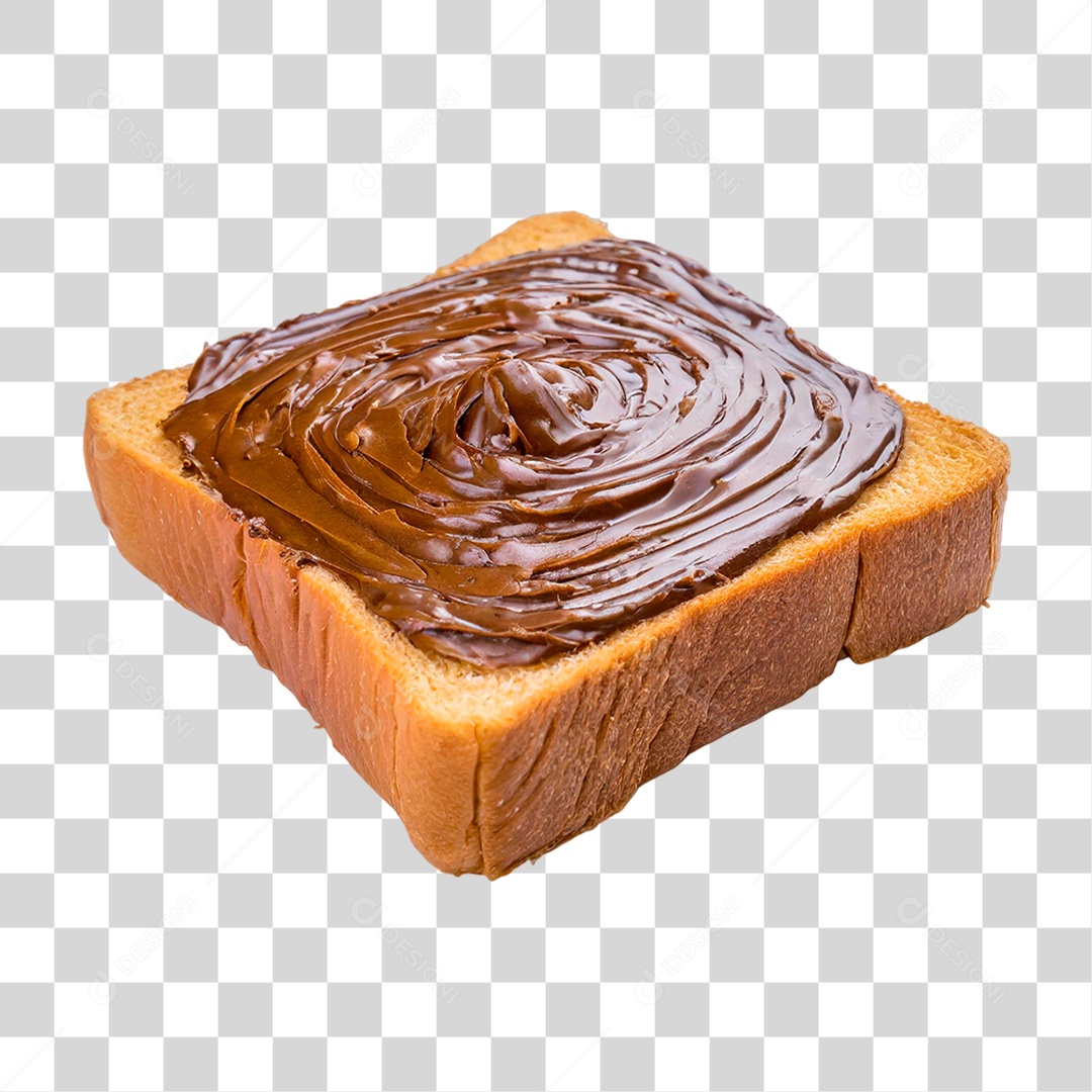 Fatia de Pão com Manteiga de Chocolate PNG Transparente
