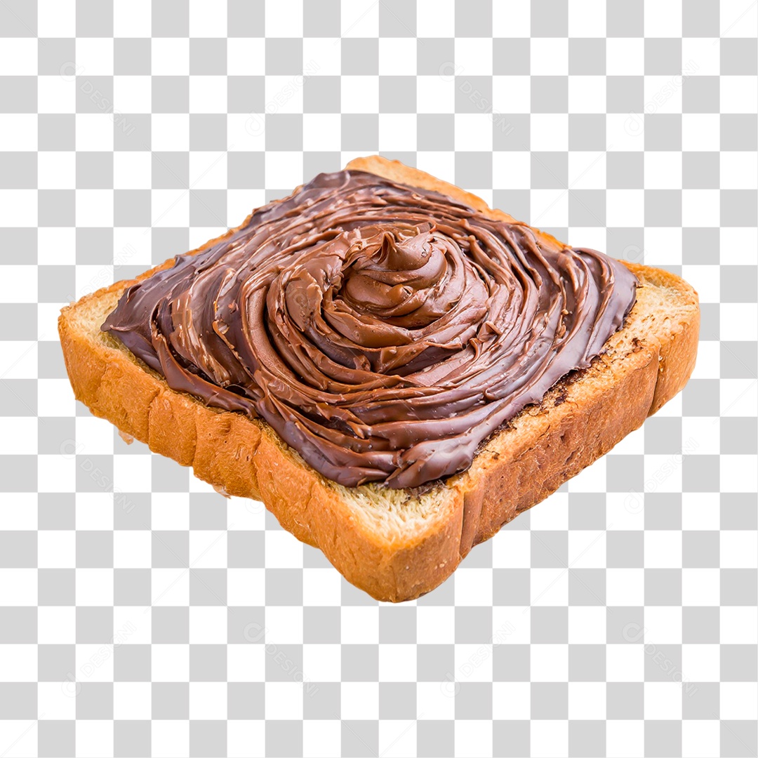 Fatia de Pão com Manteiga de Chocolate PNG Transparente