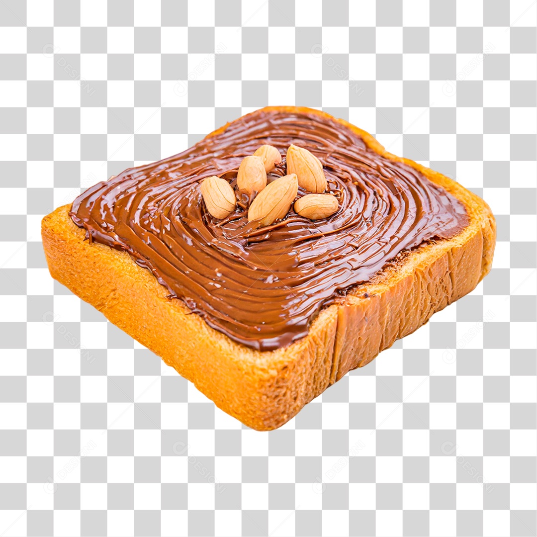 Fatia de Pão com Manteiga de Chocolate PNG Transparente