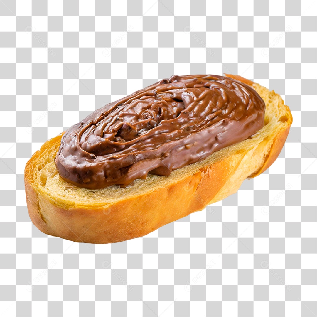Fatia de Pão com Manteiga de Chocolate PNG Transparente