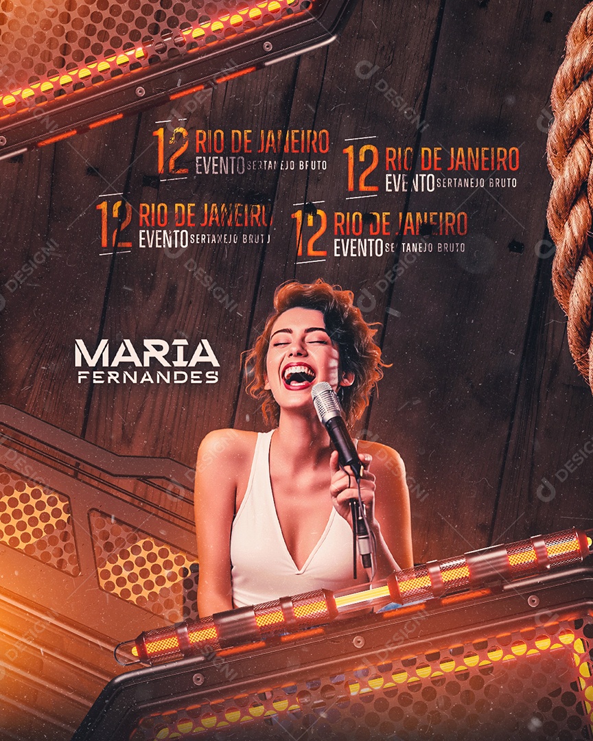 Flyer Maria Fernandes Shows Social Media PSD Editável