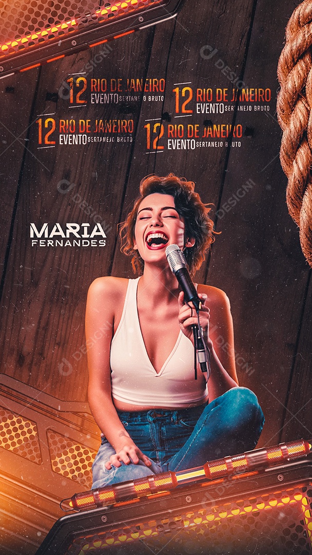 Story Flyer Maria Fernandes Shows Social Media PSD Editável