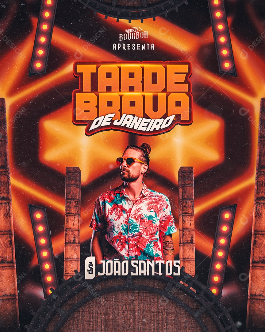 Flyer Tarde Brava De Janeiro João Santos Social Media PSD Editável