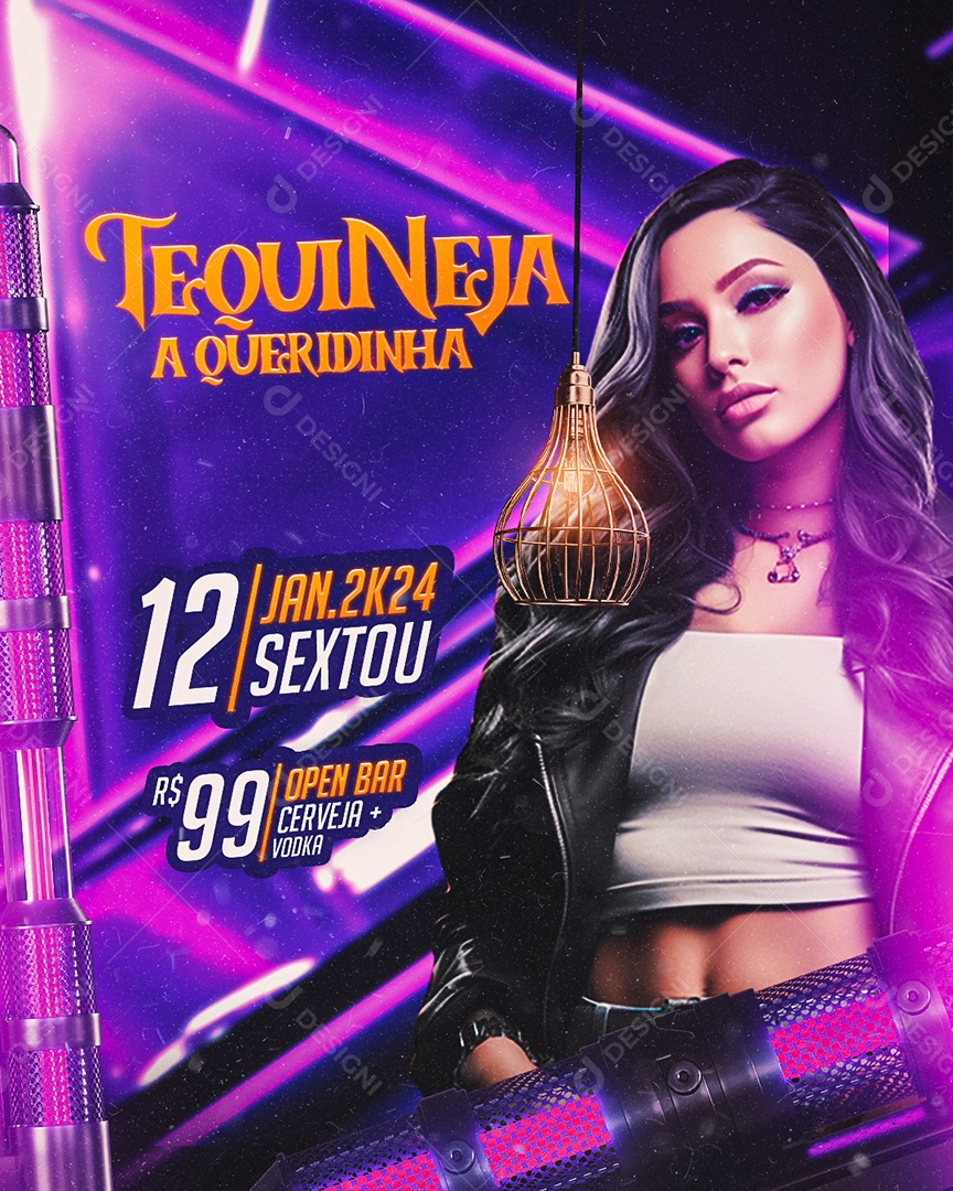 Flyer Tequi Neja A Queridinha Social Media PSD Editável