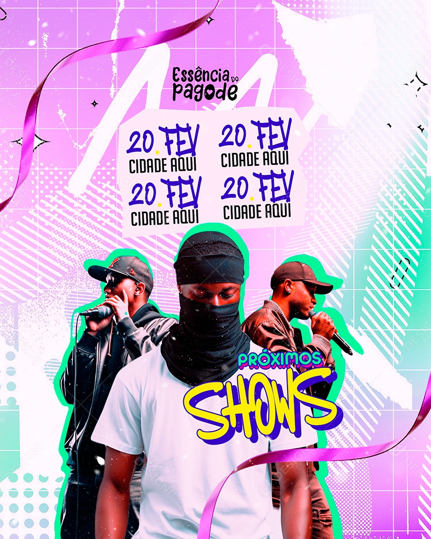 Flyer Essência Do pagode Próximos Shows Social Media PSD Editável