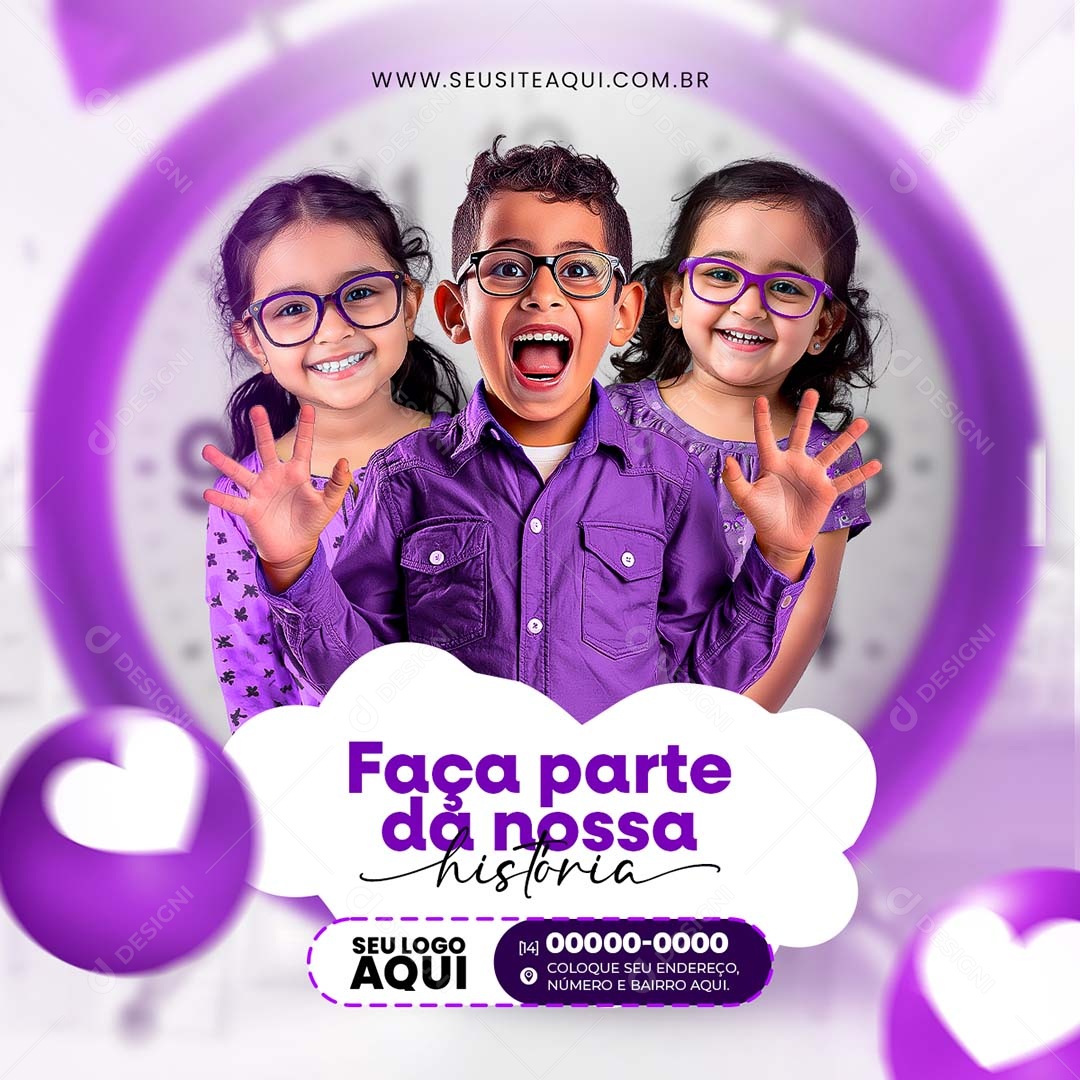 Feed Volta às Aulas Faça Parte da nossa História Social Media PSD Editável