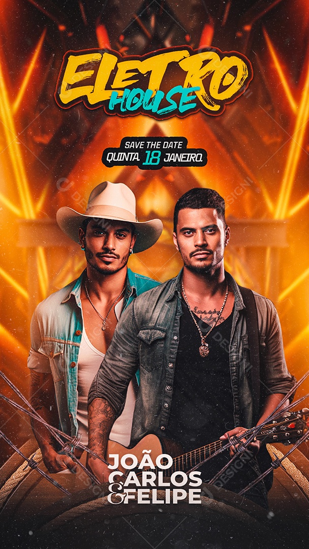 Story Flyer Eletro House João Carlos & Felipe Social Media PSD Editável