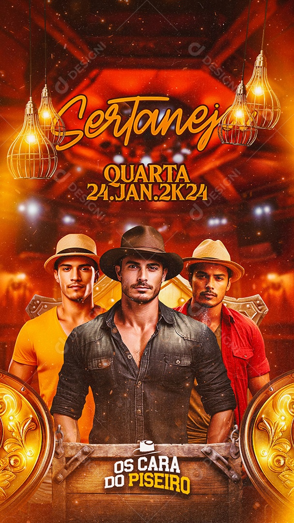 Story Flyer Sertaneja Os Cara Do Piseiro Social Media PSD Editável