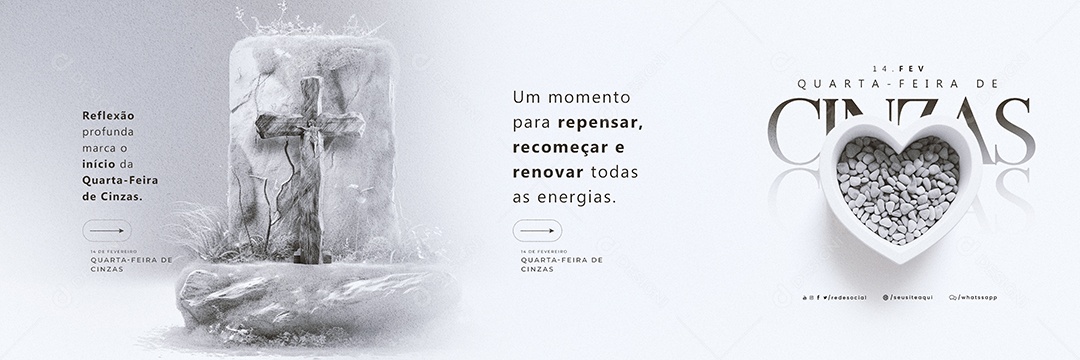 Carrossel Quarta Feira de Cinzas 14 De Fevereiro Social Media PSD Editável