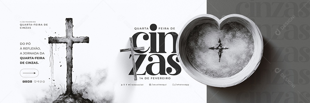 Carrossel Quarta Feira de Cinzas 14 De Fevereiro Do Pó à Reflexão Social Media PSD Editável