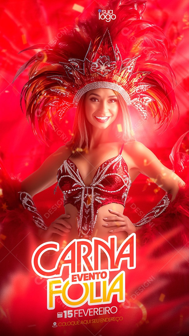 Flyer Carna Evento Folia Story Social Media PSD Editável