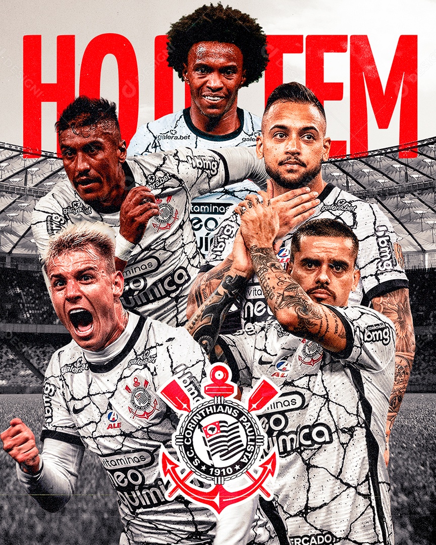 Hoje Tem Corinthians Futebol PSD Editável