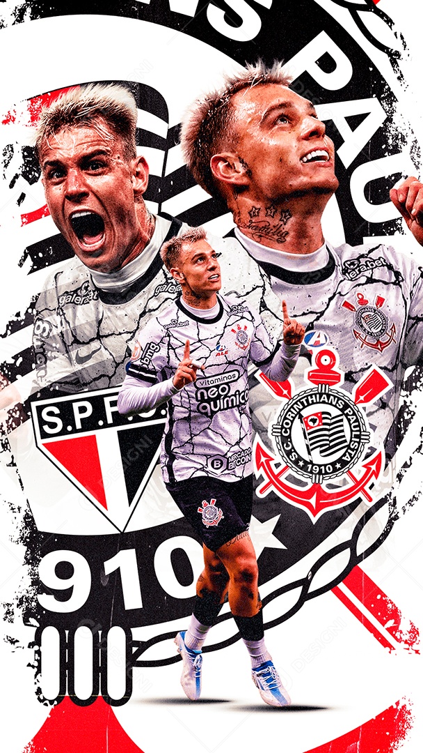 Matchdays Roger Guedes Corinthians Futebol PSD Editável