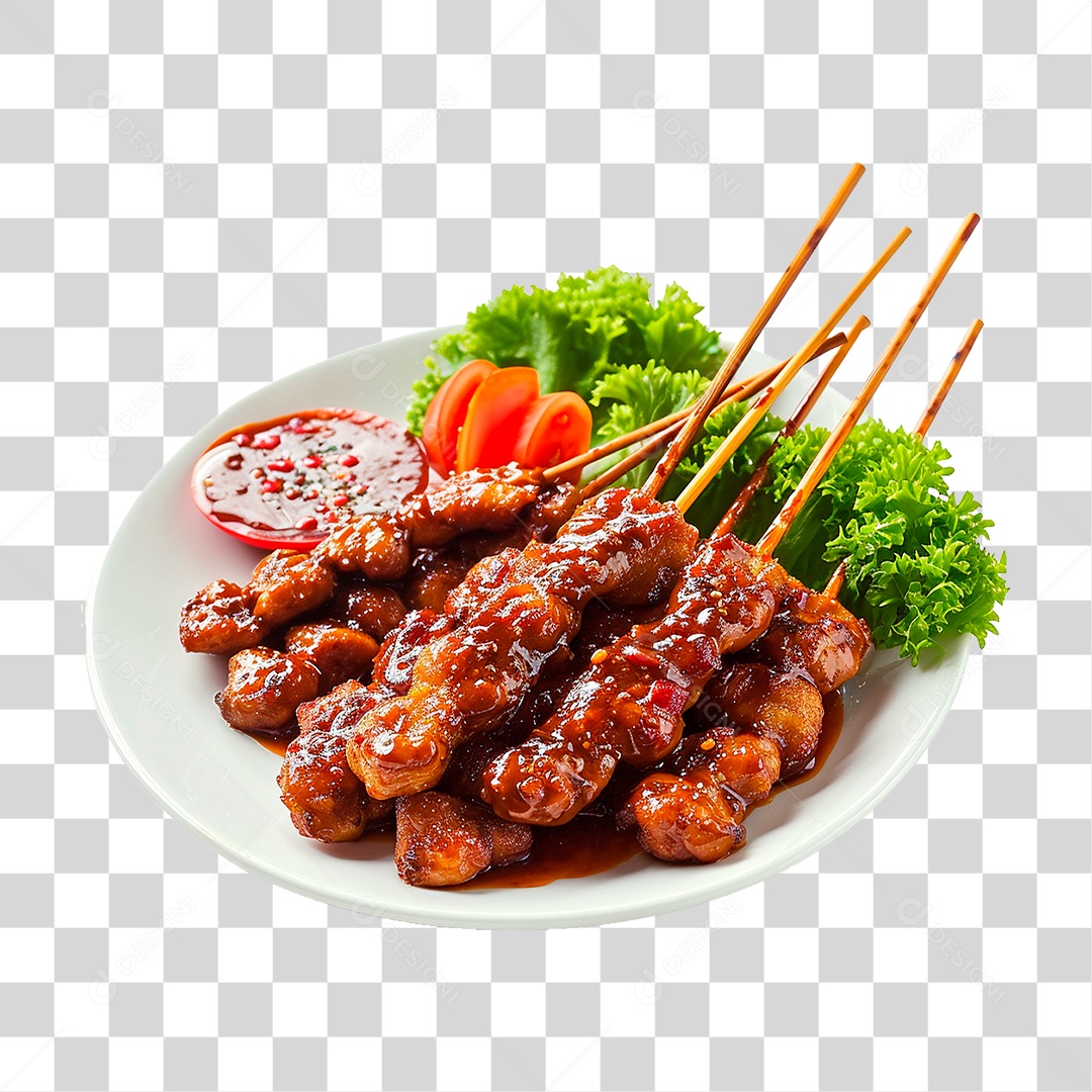 Prato de Espetinho PNG Transparente