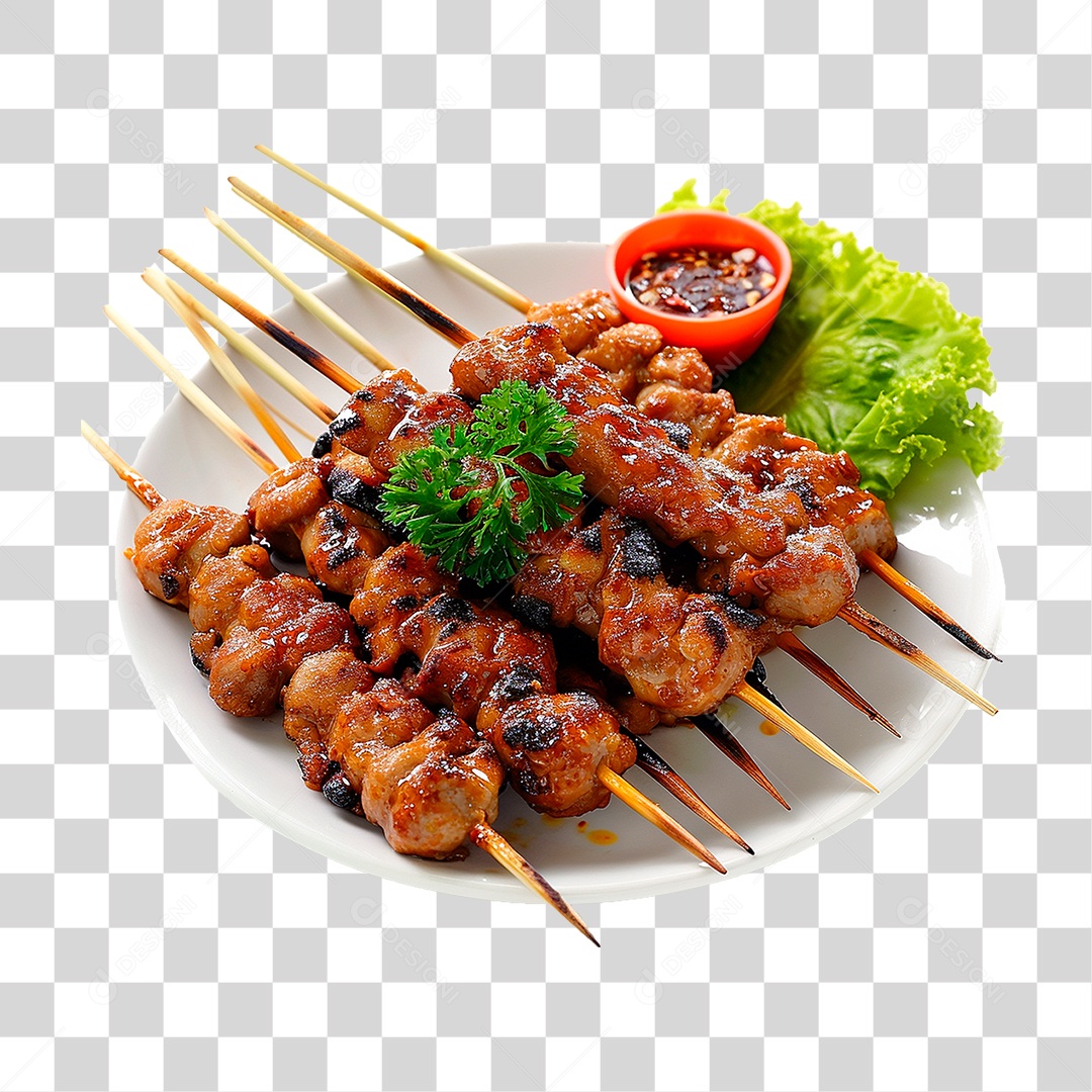 Prato de Espetinho PNG Transparente
