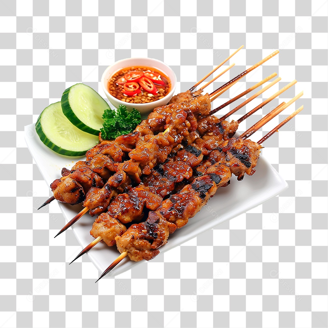 Prato de Espetinho PNG Transparente