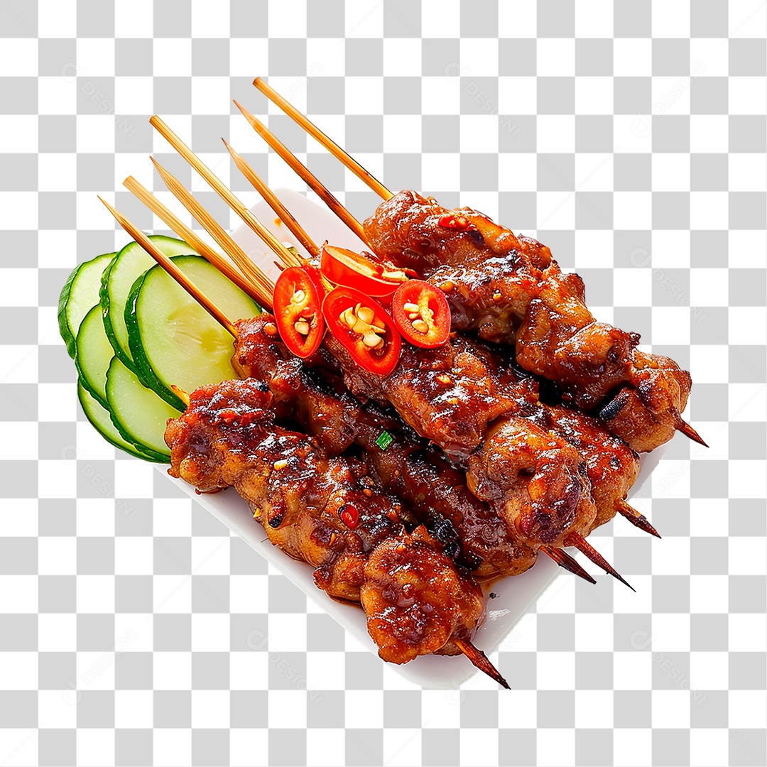 Prato de Espetinho PNG Transparente