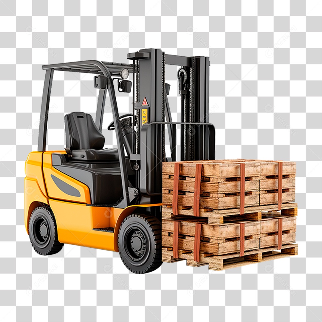 Empilhadeira Amarela PNG Transparente