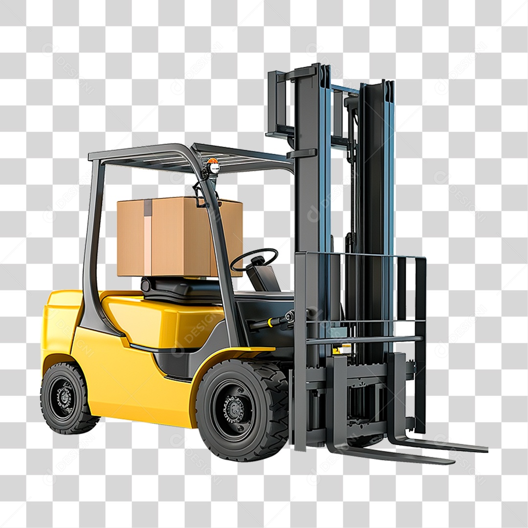 Empilhadeira Amarela PNG Transparente