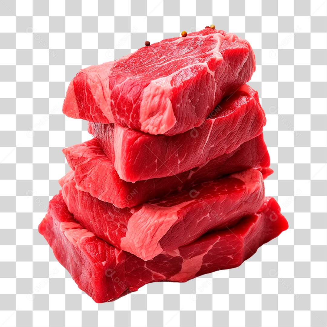 Pilha de Carne Crua PNG Transparente