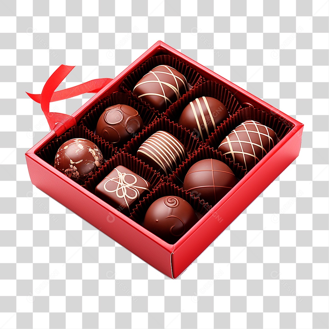 Caixa de Chocolate PNG Transparente