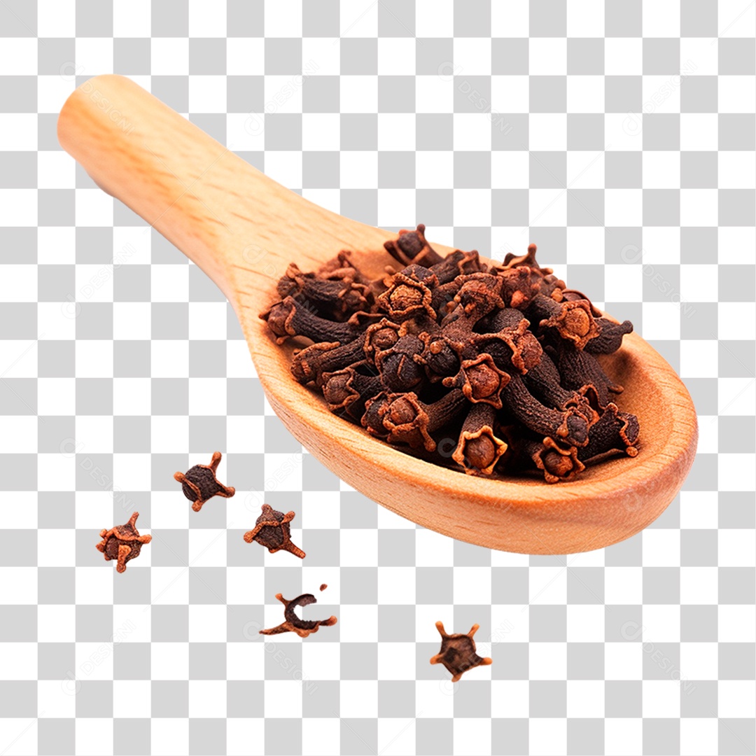 Concha de Madeira com Cravo PNG Transparente