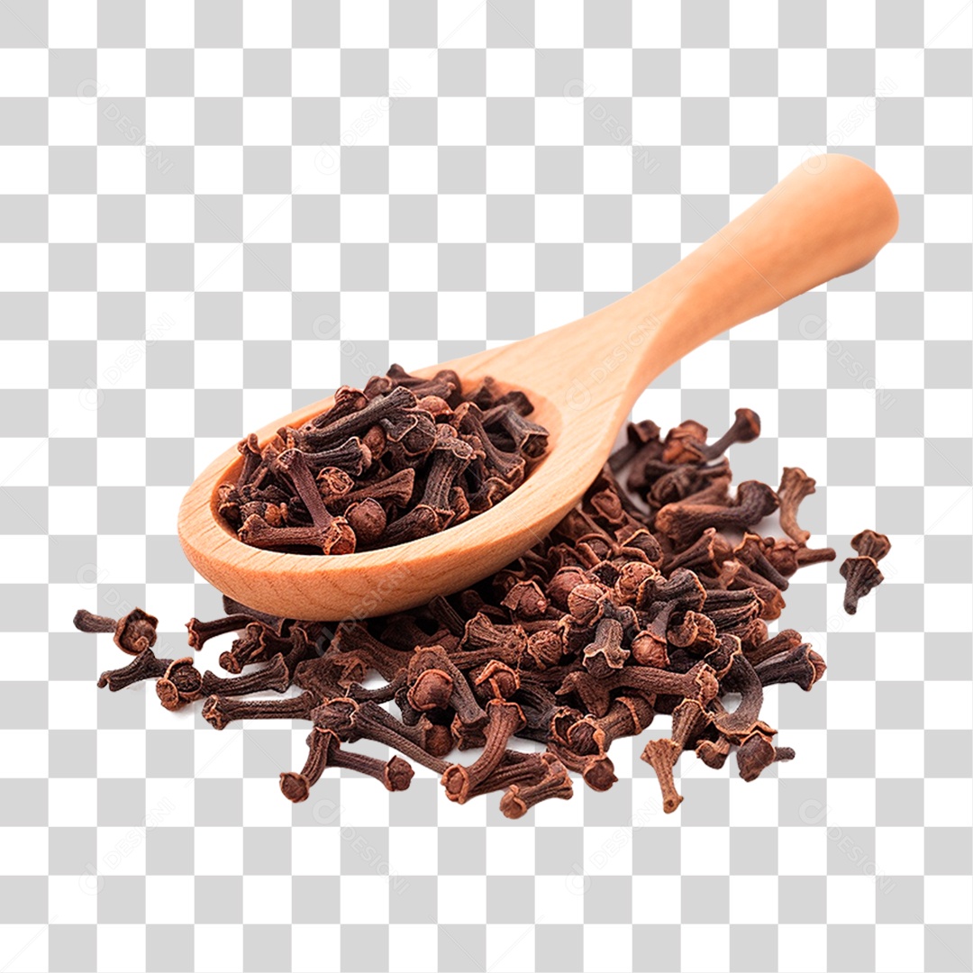Concha de Madeira com Cravo PNG Transparente