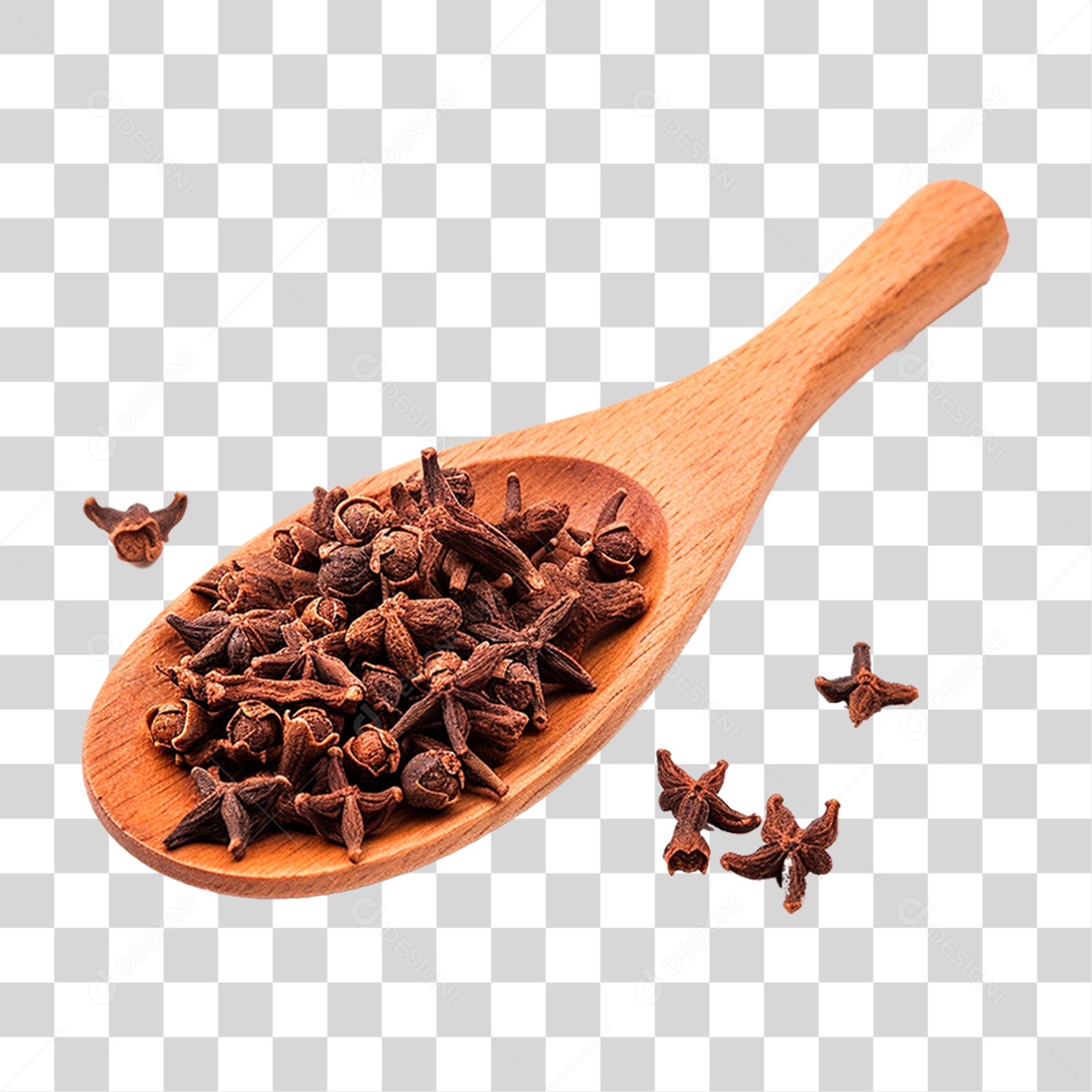 Concha de Madeira com Cravo PNG Transparente