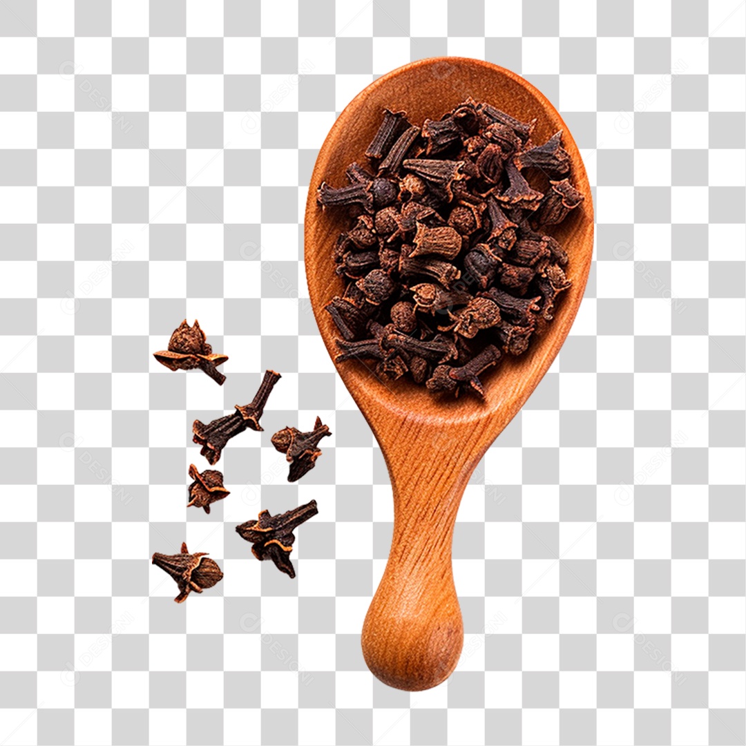 Concha de Madeira com Cravo PNG Transparente