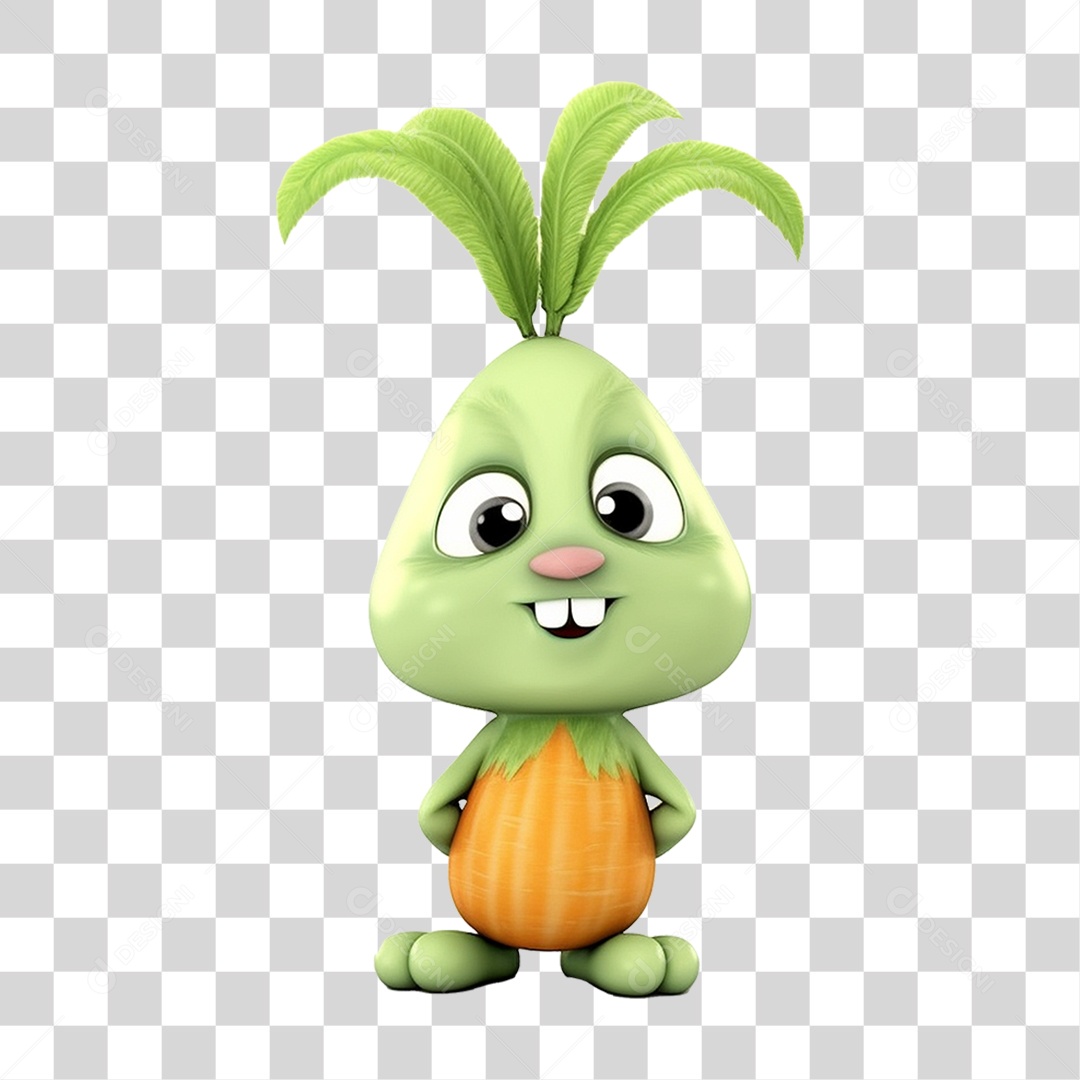 Coelho Vegetal Mascote PNG Transparente