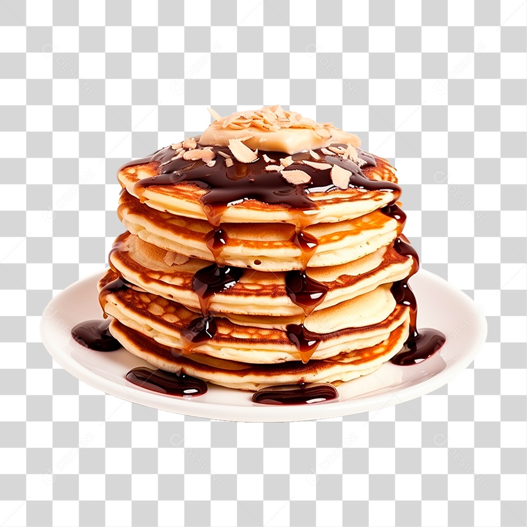 Panquecas com Cobertura de Caramelo PNG Transparente