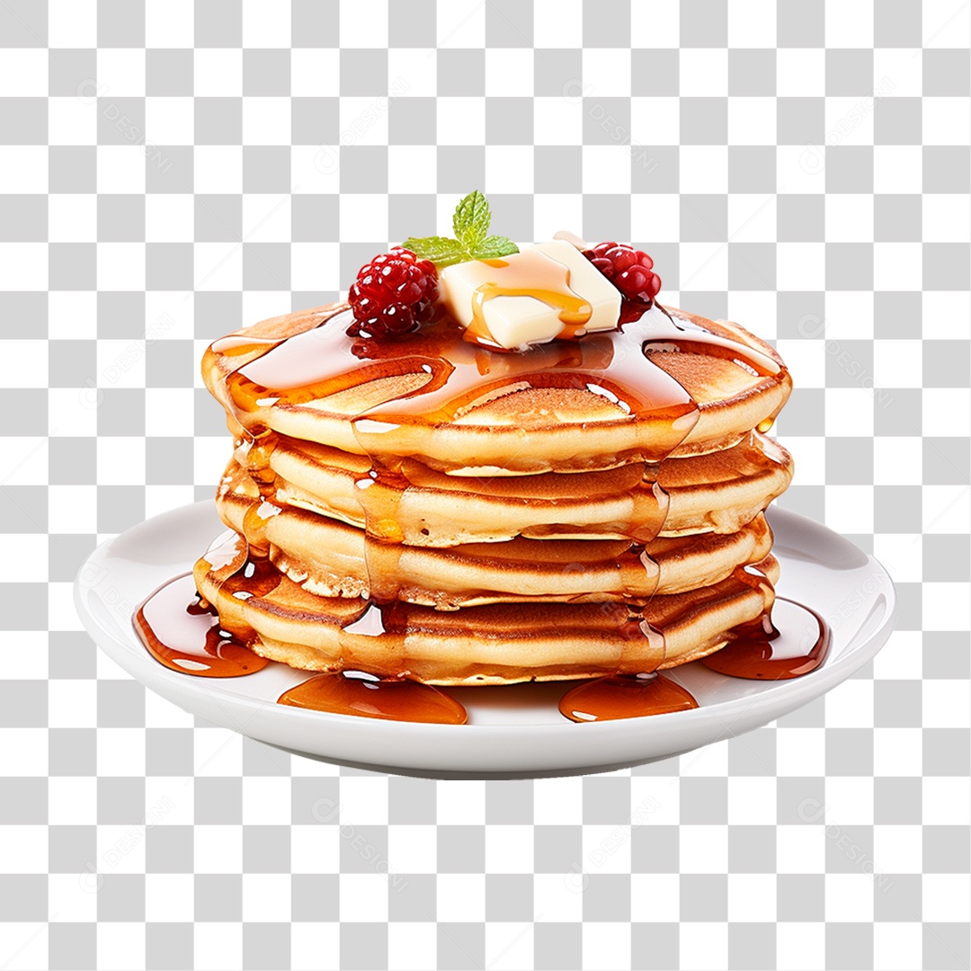 Panquecas com Cobertura de Caramelo PNG Transparente