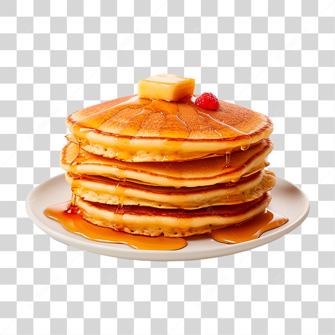 Panquecas com Cobertura de Caramelo PNG Transparente