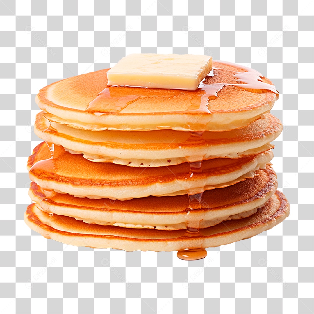 Panquecas com Cobertura de Caramelo PNG Transparente