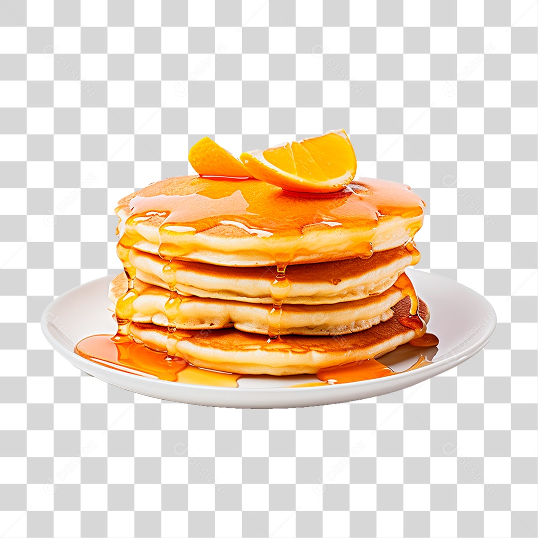 Panquecas com Cobertura de Caramelo PNG Transparente