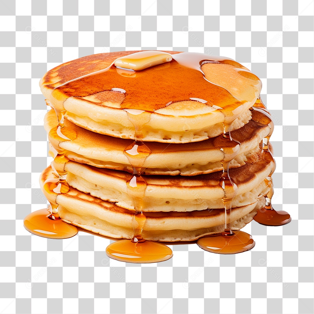 Panquecas com Cobertura de Caramelo PNG Transparente