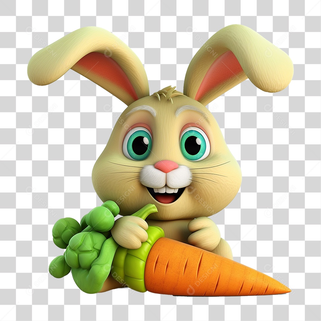 Coelho Vegetal Mascote PNG Transparente