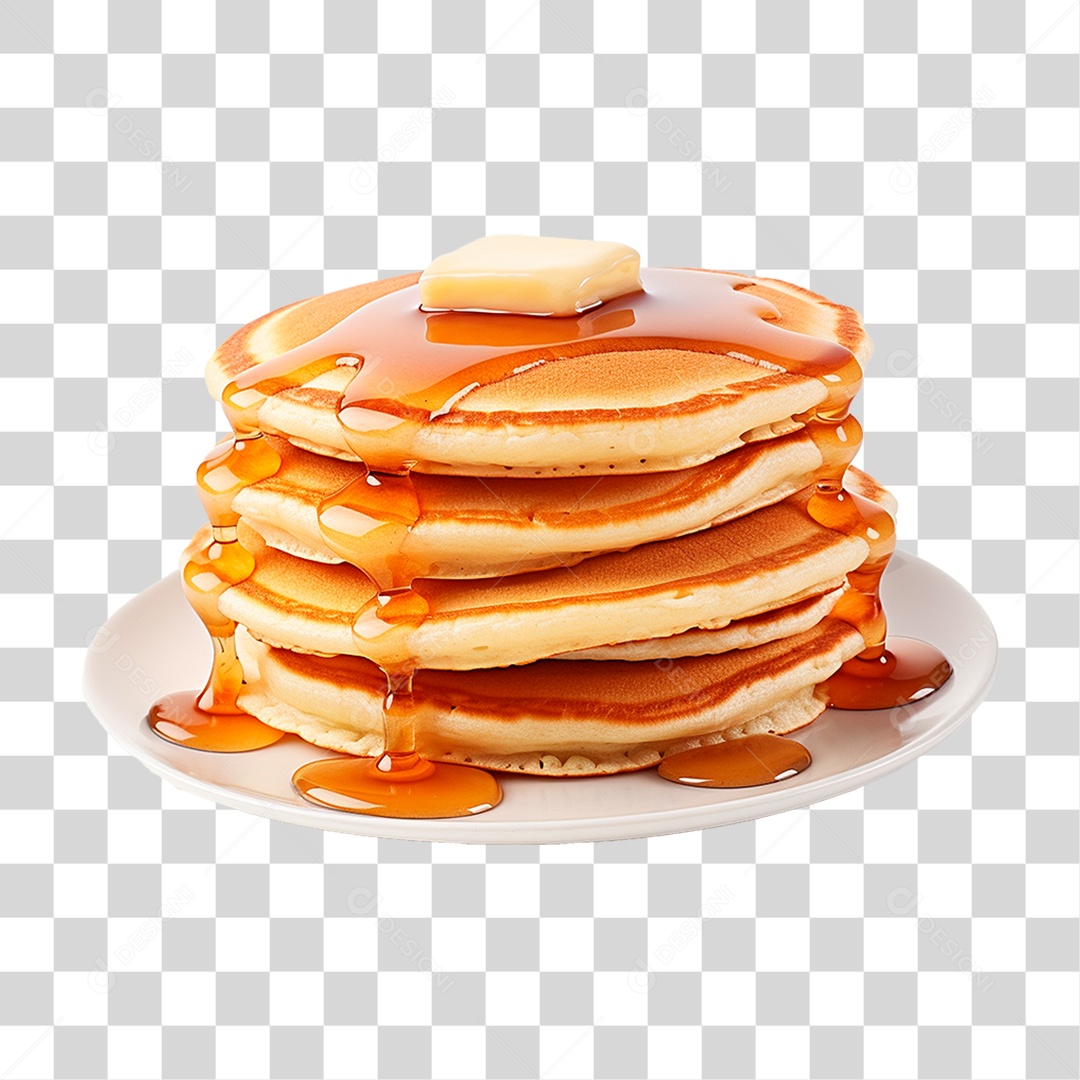 Panquecas com Cobertura de Caramelo PNG Transparente