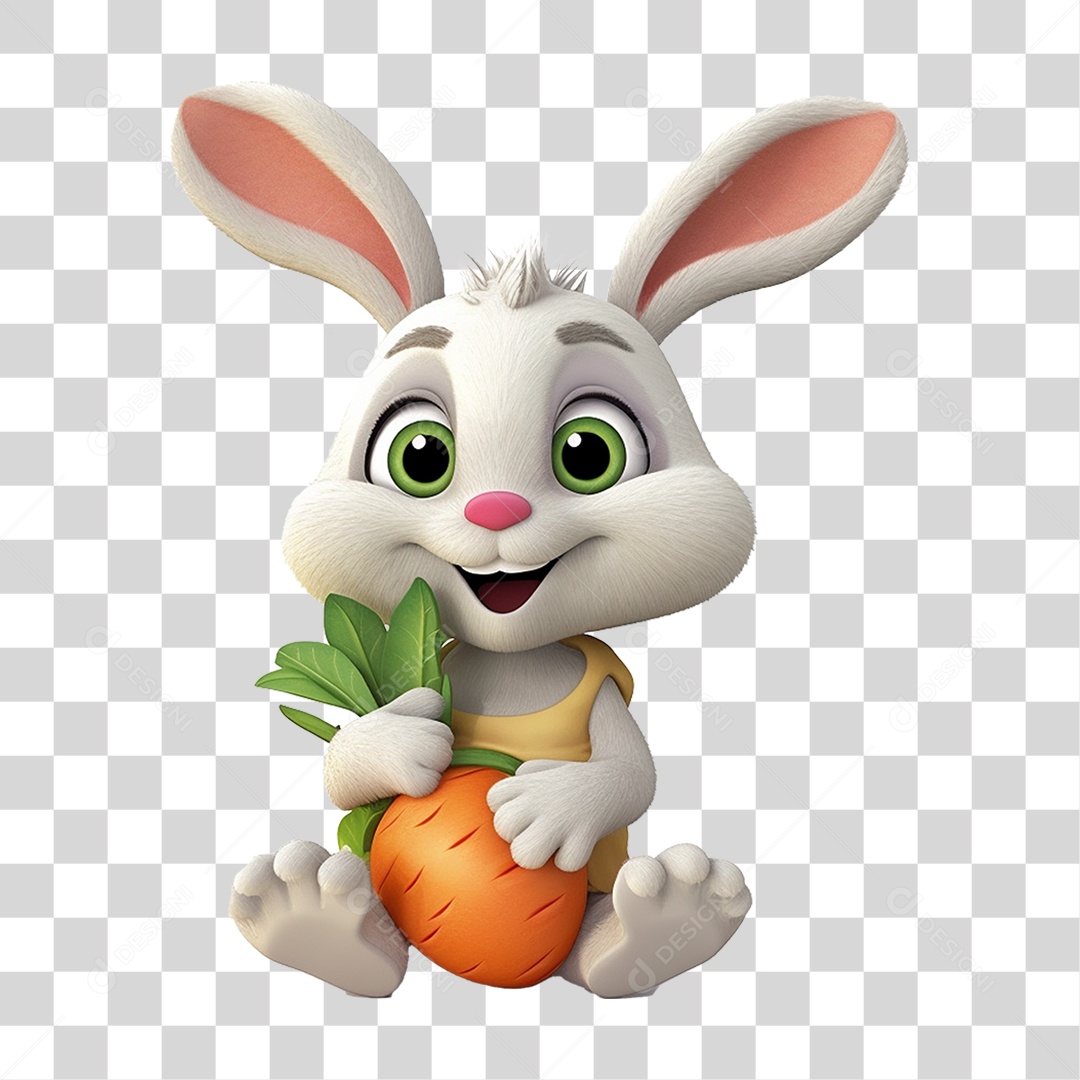 Coelho Vegetal Mascote PNG Transparente